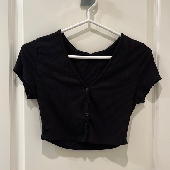 button up cropped top - Picture 1 of 2